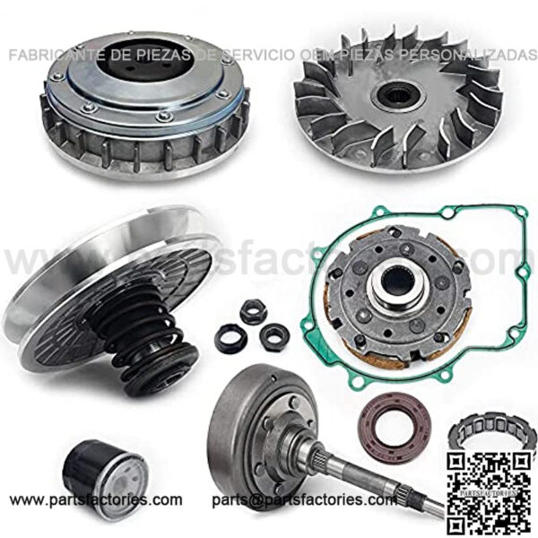 ATV UTV Clutch Primary Fixed Sheave/Primary Dry Clutch CVT Sheave Assy/Secondary Driven Clutch CVT Pulley/Housing/Pad Shoe/Bearing/Gasket/Flange Nut/Oil Seal/Oil Filter for Hisun UTV 500 700